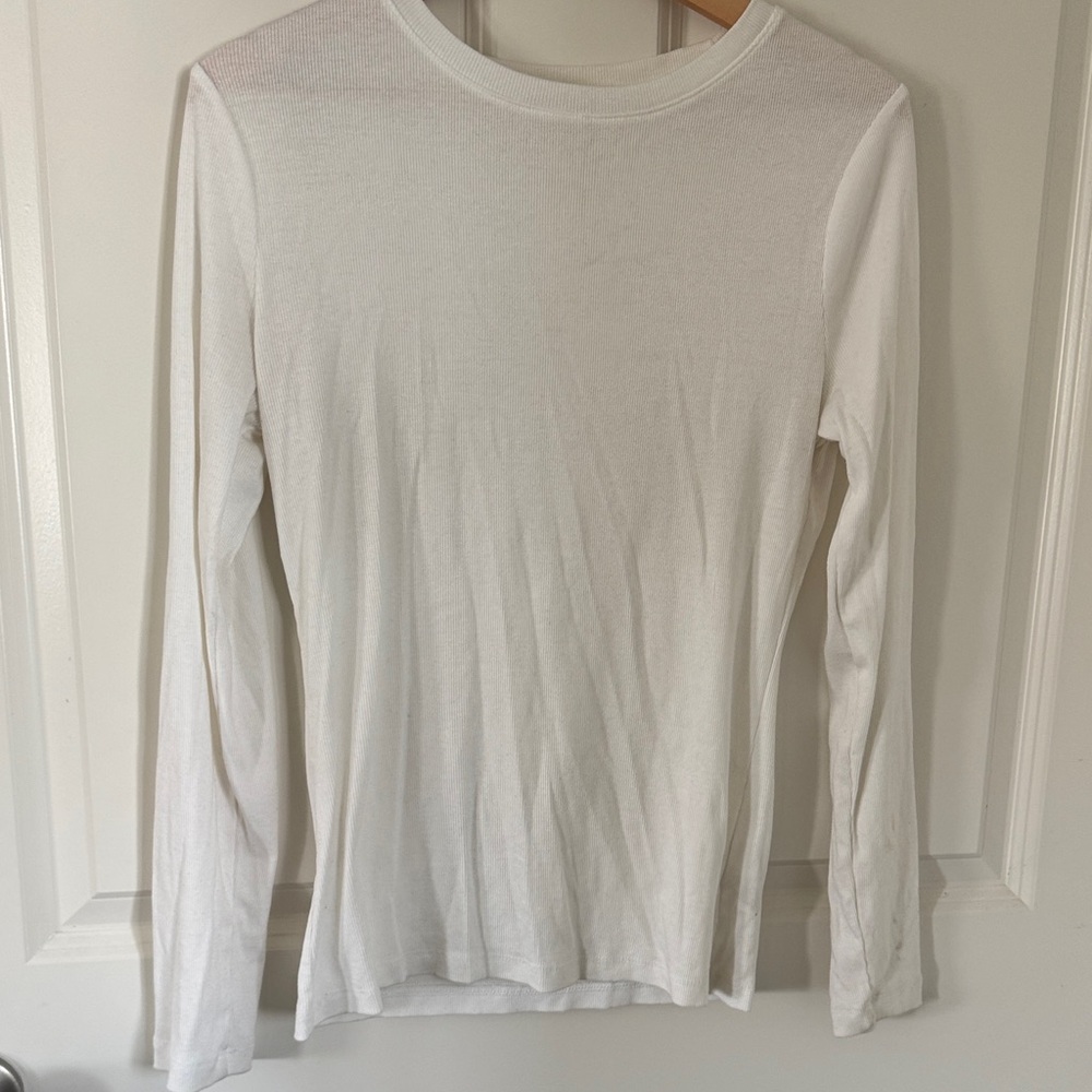 a new day White Long-Sleeve Crewneck Tee